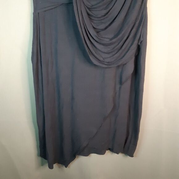 Bailey/44 "Dolphin" Midnight Navy Blue Surplus Drape Front Rayon Jersey Dress - Picture 5 of 10